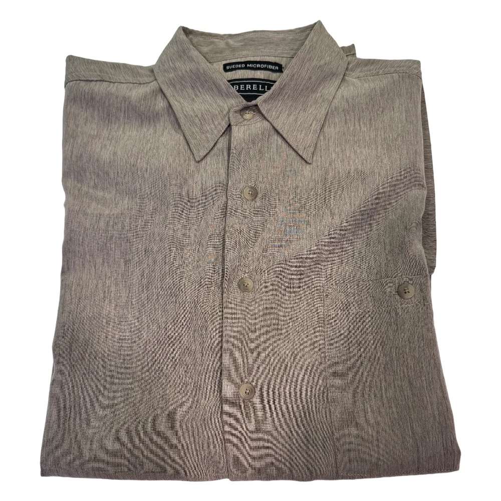 Berelli Men's Casual Button-Down Shirt — Light Gray